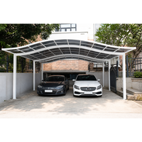 Alüminyum Araba Parkı Çatısı Sabit Açık Hava Otopark Yapısı Kavisli Çatı Modern Stil 2 Araçlık Konut Bahçesi Parkı İçin