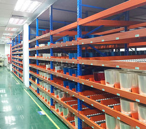 हटाने योग्य कैस्टर्स धाराप्रवाह अर्धशतों की विरोधी-मूक अलमारियों समायोज्य बहु-परत प्रवाह पट्टी अलमारियों रोलर रैकिंग सिस्टम - Product Image 2