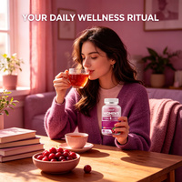 Probiotische Gummies voor Vrouwen, Cranberry, Urineweggezondheid, Vrouwelijke Gezondheid, Vitamine C & E, Lactobacillus, Immuunondersteuning, 7500mg, 60 stuks