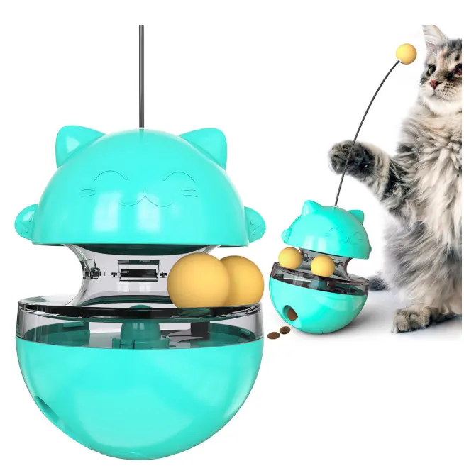 C & C Mainan Kucing Lucu Alat Latihan Hewan Peliharaan Mainan Bola Kucing Tumbler Puzzle Mainan Goyang