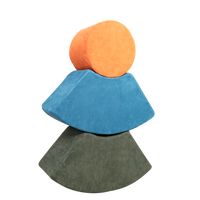 Juego de Sofás Educativos Modulares para Niños, 5 Piezas, de Espuma Sin Huesos, Suaves, Ecológicos, Ajustables, con Diseño de Flores y Círculos, para la Escuela