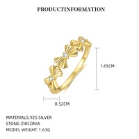 Glowluxe S925 Bague de chevalière en argent sterling avec nœud serti invisible plaqué or Bijoux tendance pour femmes