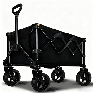 Тележка-вагончик складная регулируемая из легированной стали 130 л/150 л, четырехколесная, с бесшумными универсальными колесами, для промышленного использования и покупок - Product Image 1