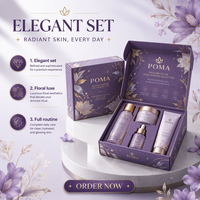 Boîte d'emballage cosmétique violette personnalisée avec logo, impression botanique dorée, insert découpé, plateau pour produits de soin, boîte cadeau postale, vente en gros