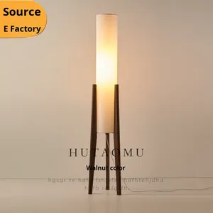 Lampada da Terra in Legno Naturale Stile Wabi-Sabi per Casa, Atmosfera Vintage per Camera da Letto e Soggiorno, da Posizionare Accanto al Divano o al Tavolino - Product Image 2