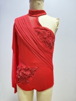 Femmes Applique Strass Robe De Danse Lyrique Fleur Sangle Conception pour Ballet Scène Performance Compétition Scène Performance