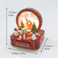 Caja Musical de Madera Navideña MB002 al por Mayor, Fácil de Montar, Adorno Musical en Miniatura para Nochebuena