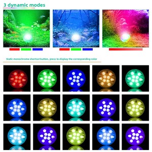 Lumière LED Submersible Colorée pour Piscine, Étanche IP68 avec Télécommande 15 Couleurs pour Cour, Étang, Aquarium, Utilisation Extérieure - Product Image 4