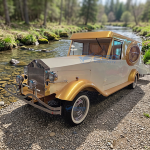 Cercueil funéraire de luxe vintage blanc et doré à 4 roues en acier de haute qualité, directement du fabricant - Product Image 1
