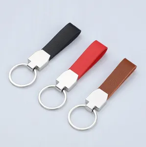 Factory Wholesale Designer Logo Keying Embossed Key Holder Custom Chaveiro Blank Mens Leather Key Chain Keychain