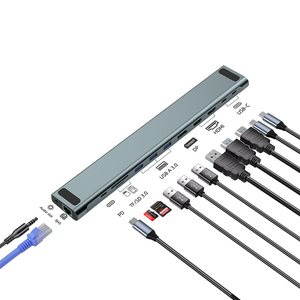 13 Trong 1 Đa Chức Năng Loại C <span class=keywords><strong>3</strong></span>.<span class=keywords><strong>0</strong></span> 100W Pd Docking Stations Với Sạc Nhanh 4K 60Hz HDMI TF SD <span class=keywords><strong>3</strong></span>.5 Âm Thanh <span class=keywords><strong>USB</strong></span> <span class=keywords><strong>Hub</strong></span> Cho Máy Tính Xách Tay - Product Image 1