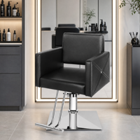 360 °   Chaise de coiffure pivotante avec éponge haute densité, chaise de barbier personnalisable pour salon de beauté