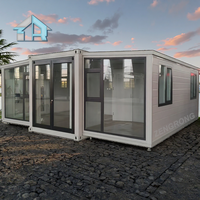 Maison préfabriquée extensible de 20 pieds haut de gamme 0-2 chambres à coucher, villa de luxe, complexe hôtelier de plage, fenêtre panoramique prend en charge la personnalisation