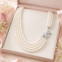 Collier ras du cou à plusieurs rangs avec perles JJ, style statement, pour femmes, cadeaux de fête, bijoux en gros, pour les membres du groupe Society Jack and Jill 1938