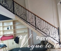 Rampe d'escalier moderne en fer forgé, garde-corps en bois massif pour balcon domestique, décoration créative pour grenier, balustrade intérieure
