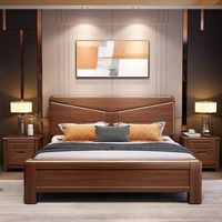 Lits en bois avec rangement, design moderne, cadre en bois de 180 cm, pour la maison et l'hôtel, lits doubles de style antique pour chambre à coucher, taille king size