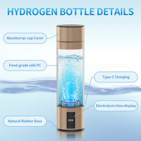 Bouteille d'eau produisant de l'hydrogène en 5/10 minutes, générateur d'eau hydrogénée portable, bouteille d'eau hydrogénée 4500ppb avec inhalateur
