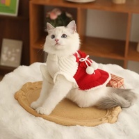 Vêtements pour chat : Pull de Noël automne/hiver pour chaton, chaud, anti-chute de poils, en laine douce, décontracté, Nouvel An