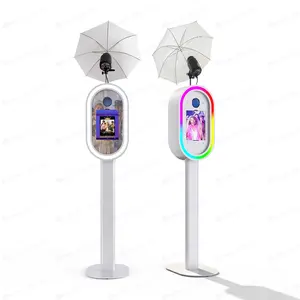 Open Lucht Trouwring Licht Social Media Ovale Videocabine Selfie Photobooth Kiosk Ipad Fotocabine Stand Dslr Photobooth Machine