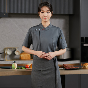 Vêtements de <span class=keywords><strong>cuisine</strong></span> pour le service de restauration, veste de cuisinier de restaurant, chemise en maille respirante pour boulangerie, uniforme de <span class=keywords><strong>chef</strong></span> de restauration, salopette de serveur - Product Image 4