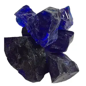 Batu kaca biru sophire gelap kobalt padat hancur untuk lanskap taman gabion