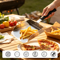 CUISYERA Spatule de transfert alimentaire en acier inoxydable à long manche, pelle de barbecue pour pizzas, frites et snacks, accessoires de barbecue
