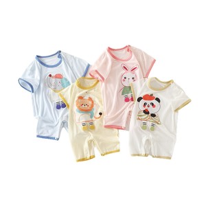 Combinaison à manches courtes pour bébé, fine, respirante, unisexe, avec imprimé de dessin animé pour nourrissons - Product Image 5