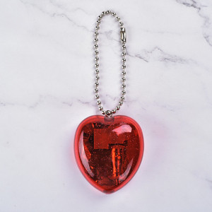 Llavero de acrílico transparente y colorido con forma de caja de música, llavero con forma de corazón, regalo bonito para niños, accesorio musical - Product Image 5