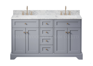 Smartwood Modern Water Resistant Hotel Bathroom Vanity with Undermount Porcelain Basin and 4 Drawers <b>LED</b> <b>Mirror</b> - Product Image 4
