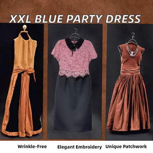 Robe Midi Moulante Taille Empire XXL Printemps-Été 2025 pour Femme, Col Rabattu, Patchwork, Perles et Dentelle au Crochet pour Soirée Cocktail - Product Image 2