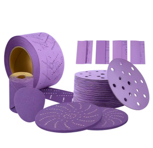 Disco de lijado de diamante para <span class=keywords><strong>afilar</strong></span> cuchillos, disco de lijado de cerámica púrpura, papel de <span class=keywords><strong>lija</strong></span> <span class=keywords><strong>con</strong></span> respaldo de bucle de gancho de 150mm y 6 pulgadas - Product Image 4