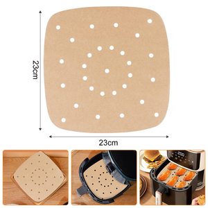 Air Fryer Perforated Disposable Non-stick Oil-Free Parchment Paper <b>Baking</b> Liners 23cm Oven Safe - Product Image 2