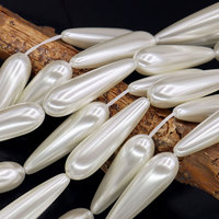 Perles en verre blanc élégantes en forme de goutte 8*30mm 650 pour la fabrication de colliers et bijoux – Stock usine, personnalisables