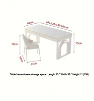 Bureau de travail à domicile DESIN, finition crème, cadre métallique écologique, design moderne et simple, idéal pour l'étude