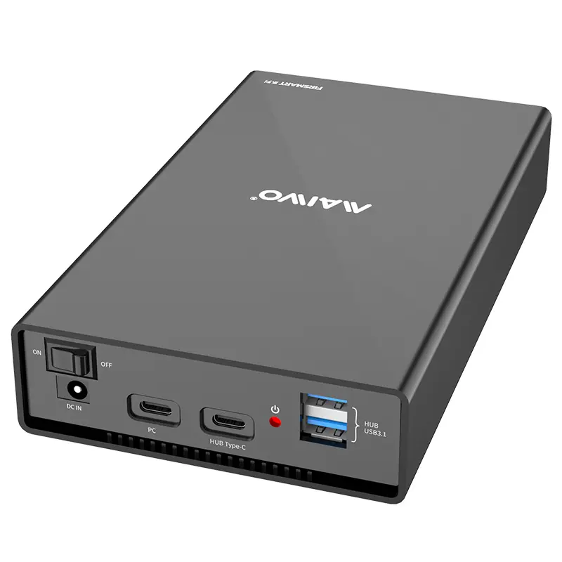 Corrente de margarida de alumínio tipo c, gabinete de 2.5 " / 3.5" sata hdd 2.5 3.5 caixa ssd 10gbps com hub USB-C x 1 + USB-A x2