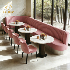 Mesa Redonda de Mármol para Cafetería, Juego de Muebles para Restaurante, Sofá, Asientos, Sillas, Mesa para Cafetería - Product Image 2