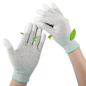 Proveedor chino Guantes ESD antiestáticos Fibra de carbono Poliéster PU <span class=keywords><strong>Palma</strong></span> Nylon Forrado ANSI Función de pantalla táctil certificada en funcionamiento - Product Image 3