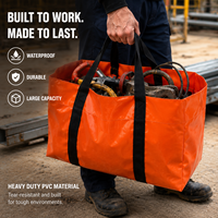 Sacs en bâche PVC personnalisés avec fermeture éclair, durables et avec logo personnalisé, pour organiser les outils et accessoires lourds