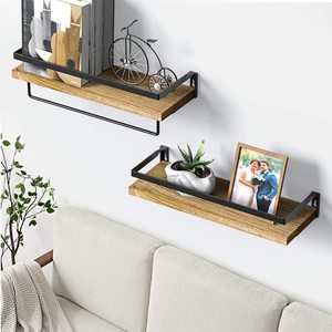 Estante de <span class=keywords><strong>Pared</strong></span>, Mueble de Almacenamiento Colgante, Metal Antiguo, Estilo <span class=keywords><strong>Industrial</strong></span> <span class=keywords><strong>Vintage</strong></span> Rústico, Madera Maciza, Estantes Flotantes de <span class=keywords><strong>Pared</strong></span> para Colgar en la <span class=keywords><strong>Pared</strong></span> - Product Image 2