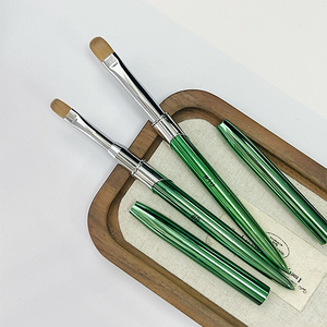 OEM ODM Round Head 100% Kolinsky Nail Brush Crimped UV <b>Builder</b> Gel Brush for Nail Extension - Product Image 1