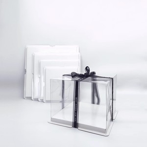 Caja Transparente Cuadrada <span class=keywords><strong>de</strong></span> 4/6/8/10 Pulgadas con Múltiples Niveles y Tapa Transparente para Pasteles <span class=keywords><strong>de</strong></span> Cumpleaños, Bodas, Repostería y Bombones - Product Image 2
