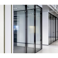 Cloison acoustique mobile moderne en verre avec cadre en aluminium, système de cloisonnement insonorisé pour bureau, prix direct usine
