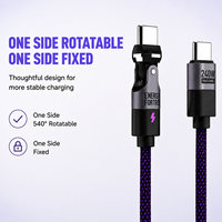 Câble USB-C tressé SIKAI pour iPhone, 240W, 5A, charge rapide, avec E-Marker, simple 540 °   Connecteur rotatif 480 Mbps