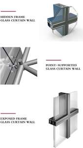 LML الجدار الزجاجي المخصص ، زجاج النوافذ التجارية المصنوعة من الألومنيوم ، الحائط الزجاجي والستائر الخرسانية الجاهزة للبناء - Product Image 3