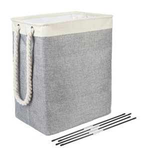 Household Cotton linen Foldable dirty clothes basket laundry basket dirty clothes storage basket