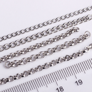 Venta caliente 3mm rolo de acero inoxidable cubano cadena para <span class=keywords><strong>las</strong></span> mujeres collar - Product Image 4