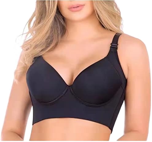 Soutien-gorge profond pour femmes-Soutien-gorge couvrant complètement le dos avec Shapewear Incorporated Push Up Sports t Shirts Bras