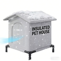 Nichoir extérieur toutes saisons pour chats, abri chaud coupe-vent et imperméable pour animaux errants, lit fermé pour chats et chiens