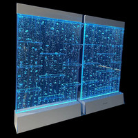 Panneau de bulles d'intérieur coloré à LED Acrylique Fontaine d'eau extérieure Mur de bulles d'eau