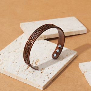 Vente à chaud transfrontalière Bracelet à breloques magnétiques Bague Combinaison <span class=keywords><strong>Fleur</strong></span> Cuivre <span class=keywords><strong>rouge</strong></span> antique Brossé Rétro Bijoux pour hommes et femmes - Product Image 3